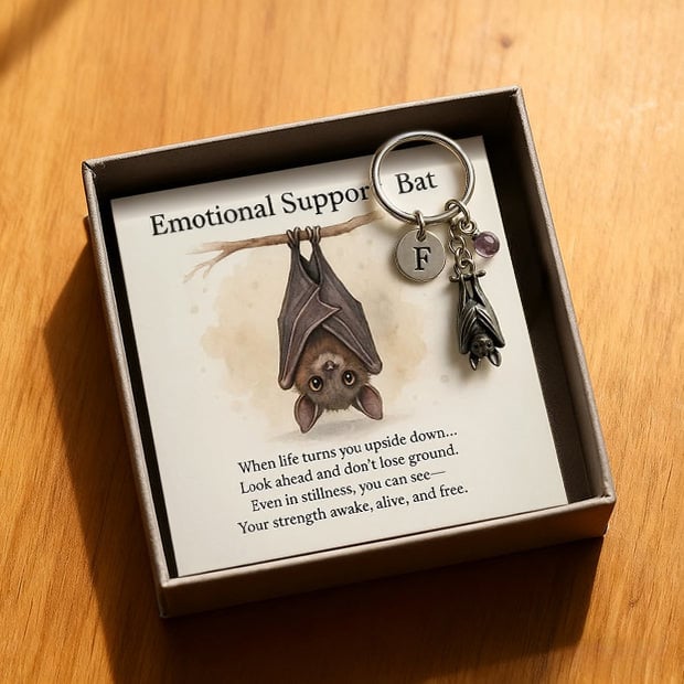🔥🦇Emotional Support Bat Inspirational Keychain