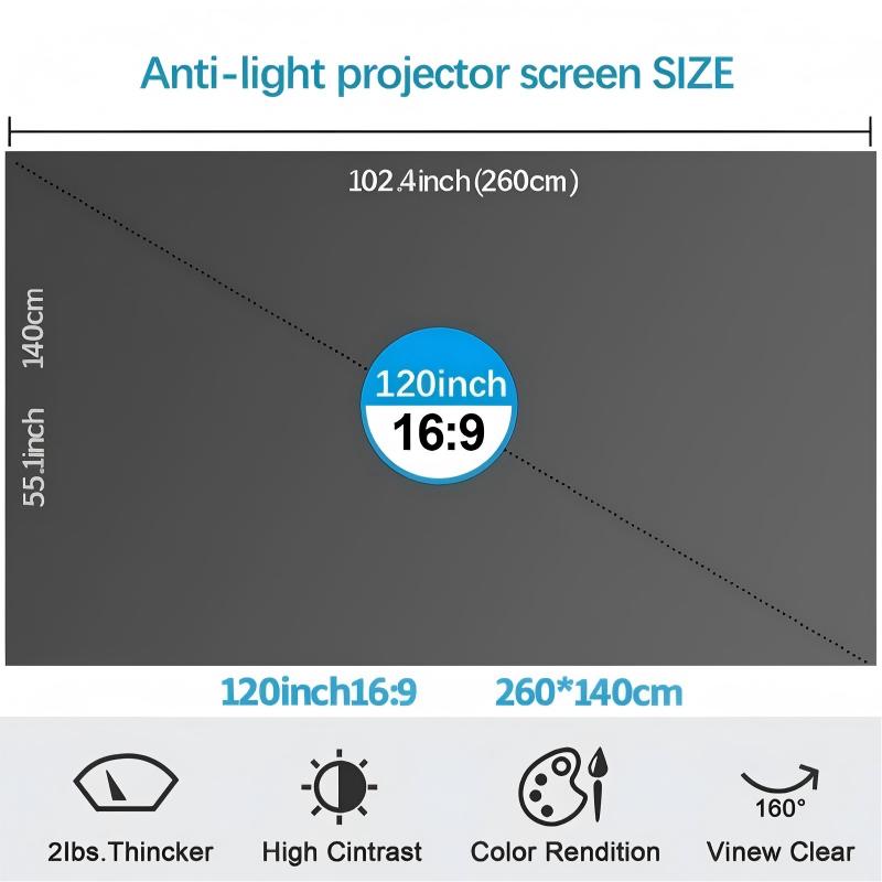 🔥Anti-Light 4K Projector Screen (16:9)🎥✨