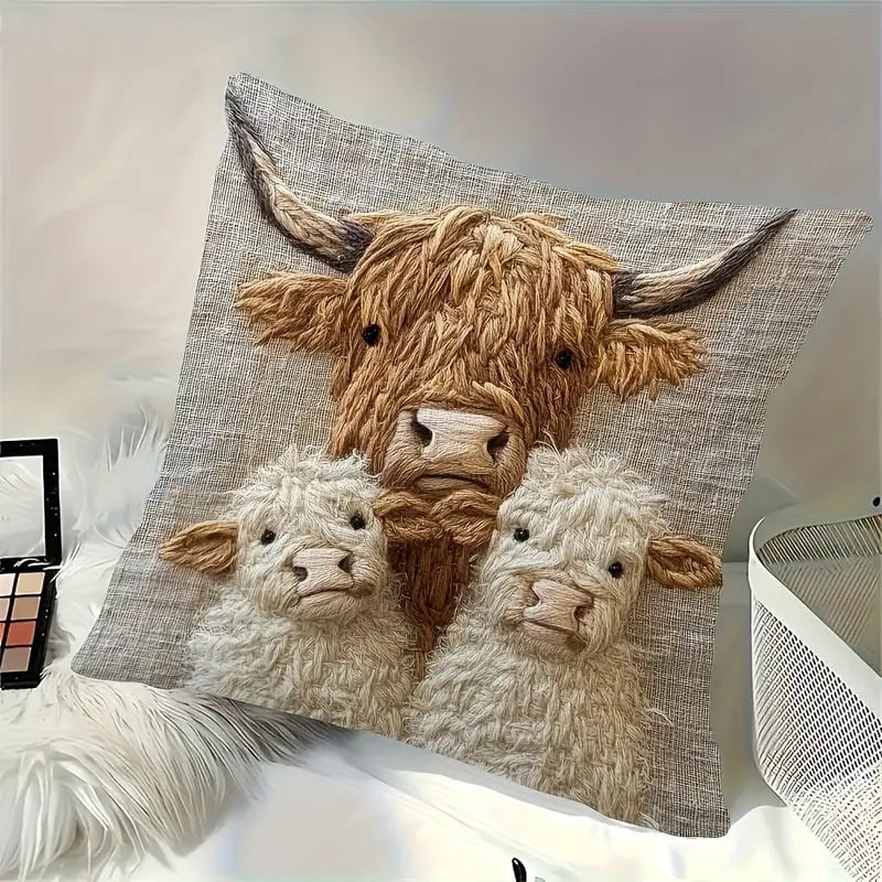 🐮💕 Personalized Scottish Highland Cattle Pillow Cover
