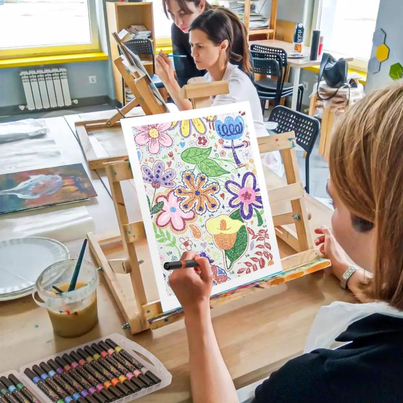 🎨24/48/72/96 Colors Glitter Effect Brush Markers