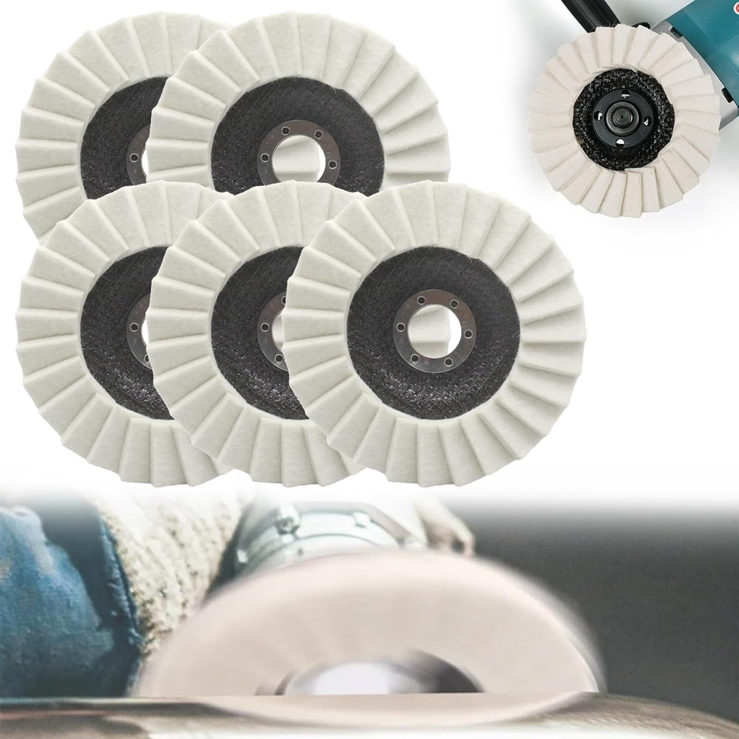 š„Industrial-Grade High-Density Compressed Wool Polishing Disc