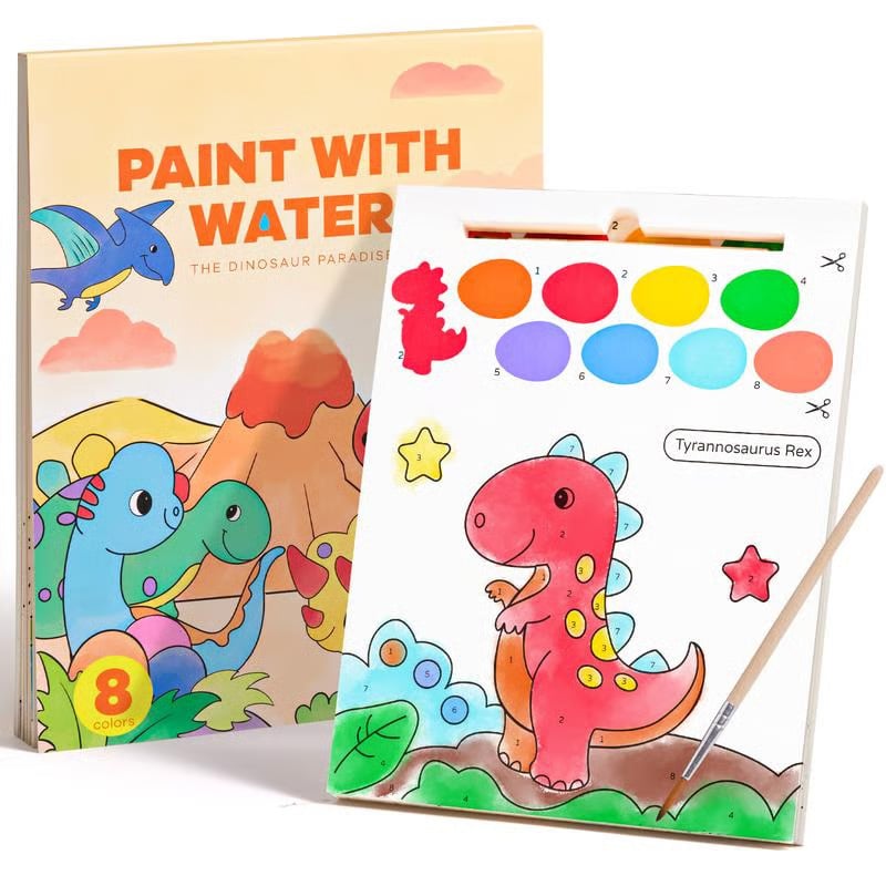 🎨Paint with Water Coloring Painting Sets🌱120 lb Recycled Paper - No Bleed Pages