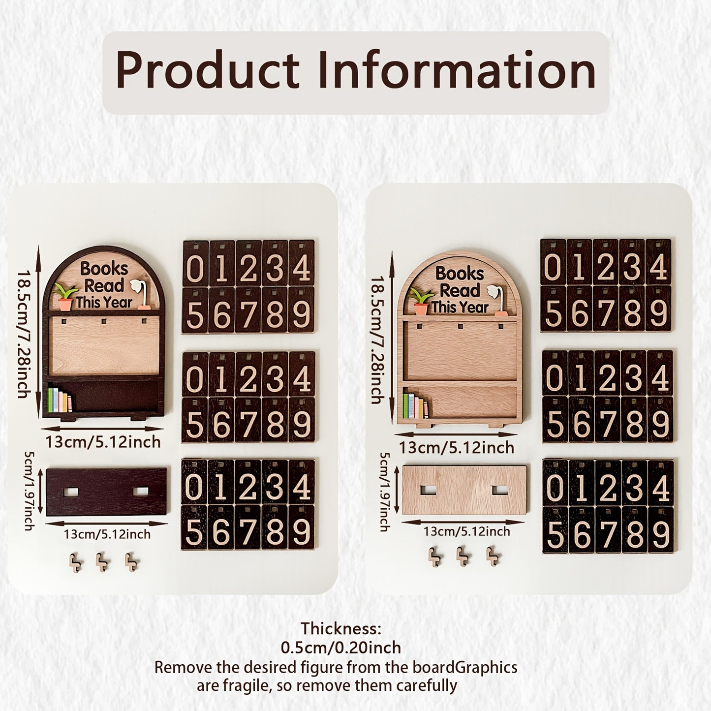 Wooden Annual Reading Count Display Piece