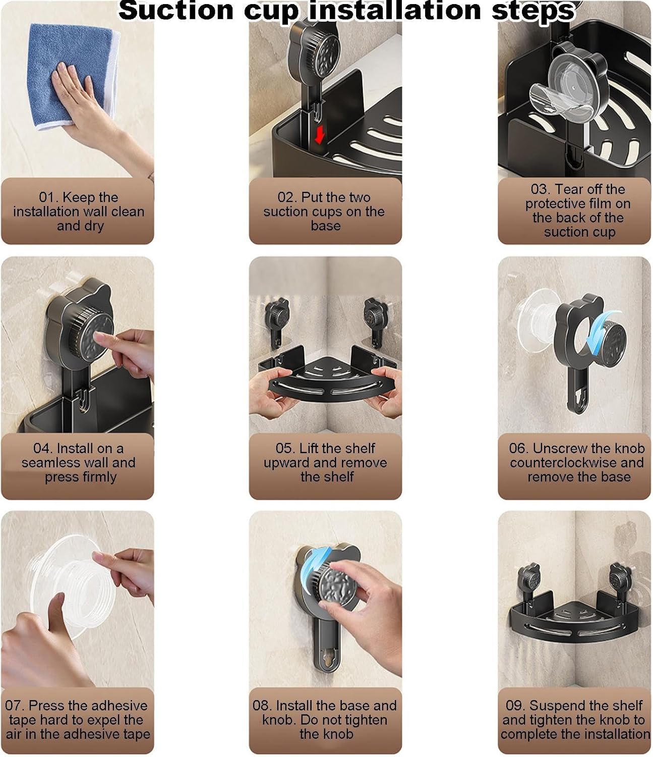 Newest Bear Suction Cup Bathroom Shower Shelves