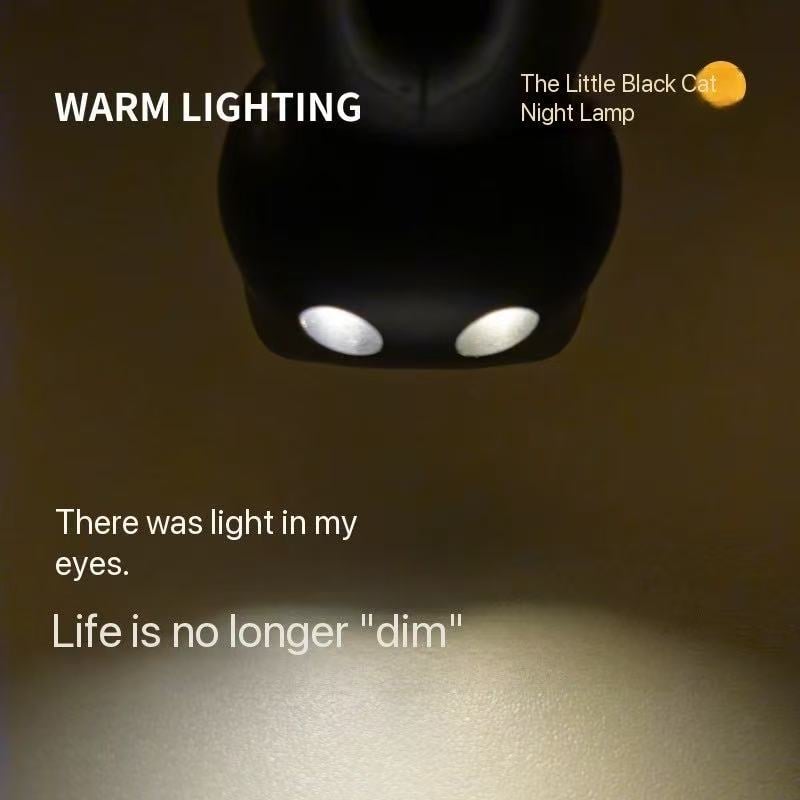 🌙 Black Cat Night Light Keychain