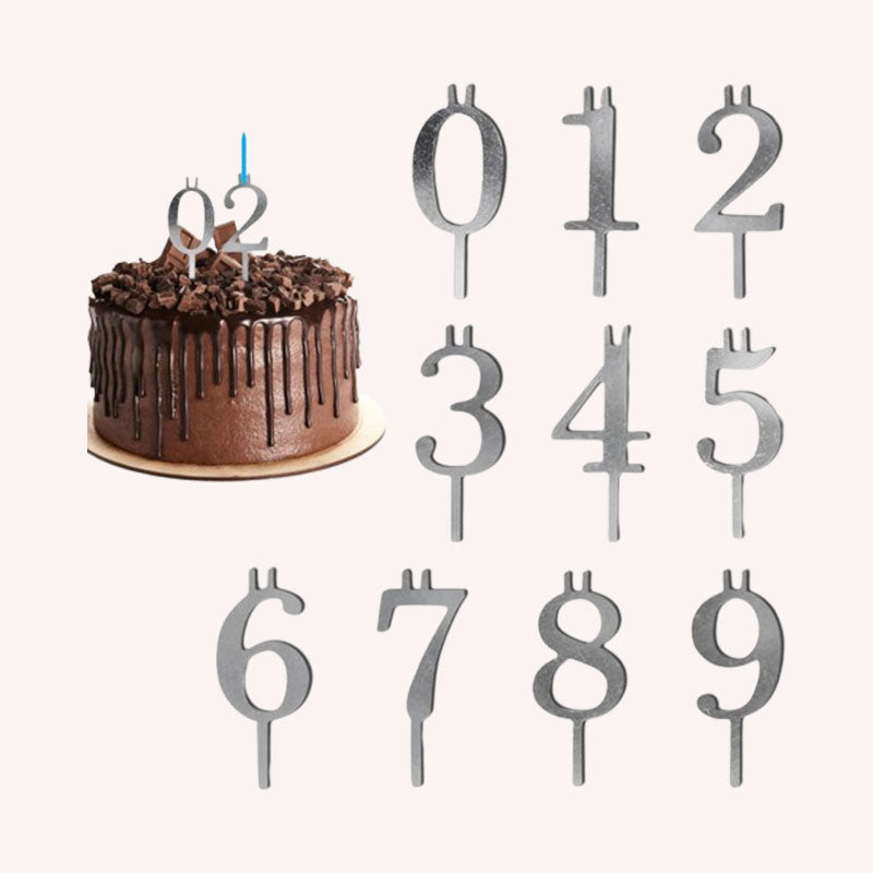 Digital Birthday Cake Candle Holder Set