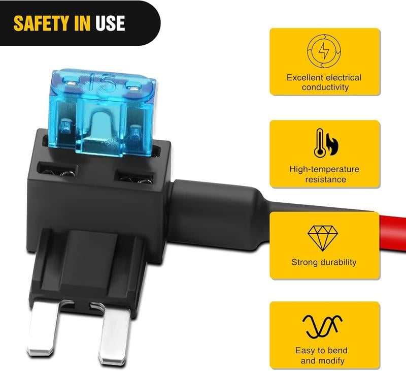 đ„50040R 12V Car Add-a-Circuit Fuse Adapter with Standard and Mini TAP Profile TAP Blade Fuse