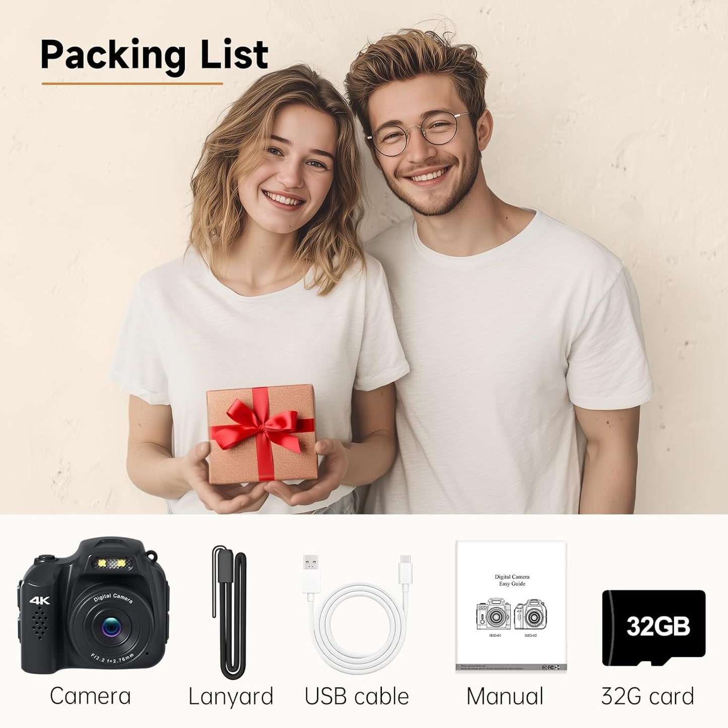 Mini Keychain Camera 4K 64MP Vintage Digital Camera