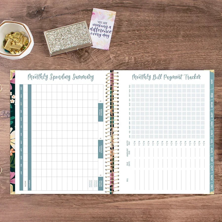 2026 Hard Cover Planner, 8.5" x 11", Blooming Wildly