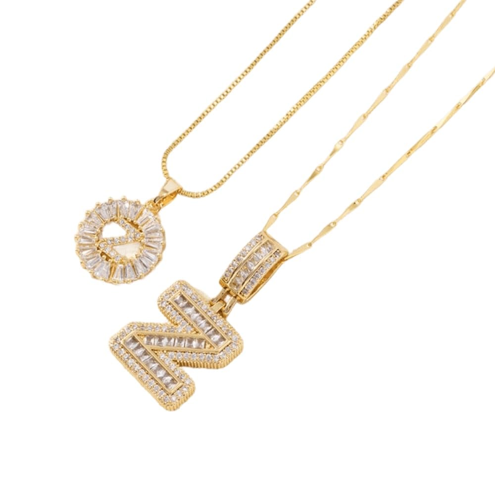 š„Initial Letter Pendant Necklaces - 2 Pack