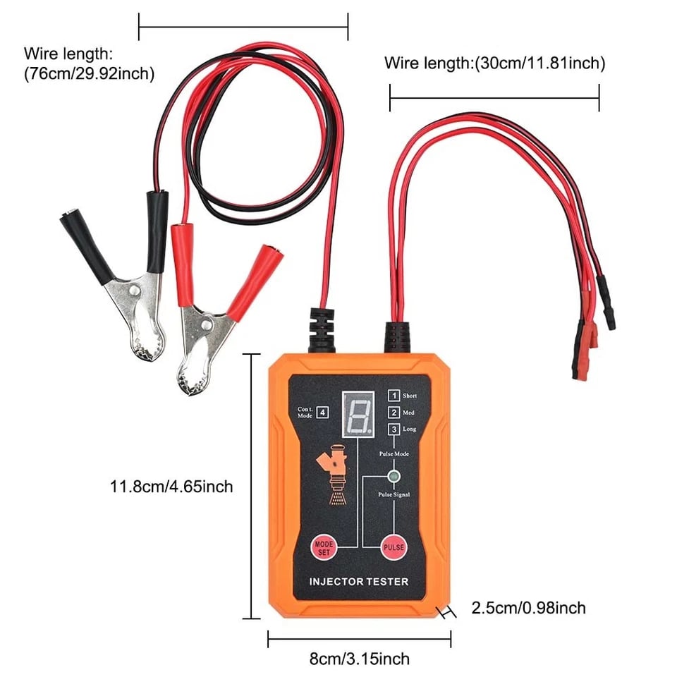 🔧 Universal Fuel Injector Tester 12V/5V 8 Modes 8 Adapters