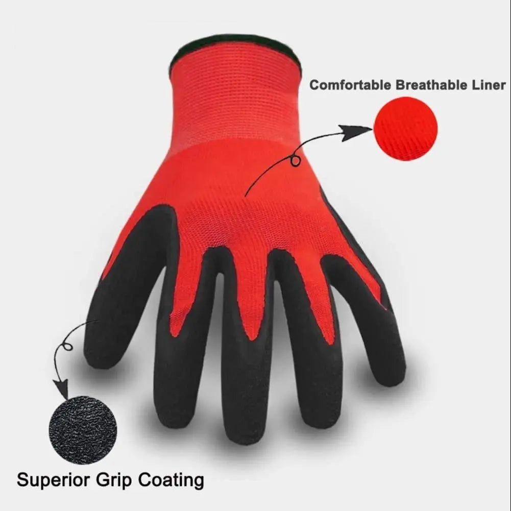 Work Gloves – Anti-Slip, Wear-Resistant & Breathable for Construction, Woodworking & Garden