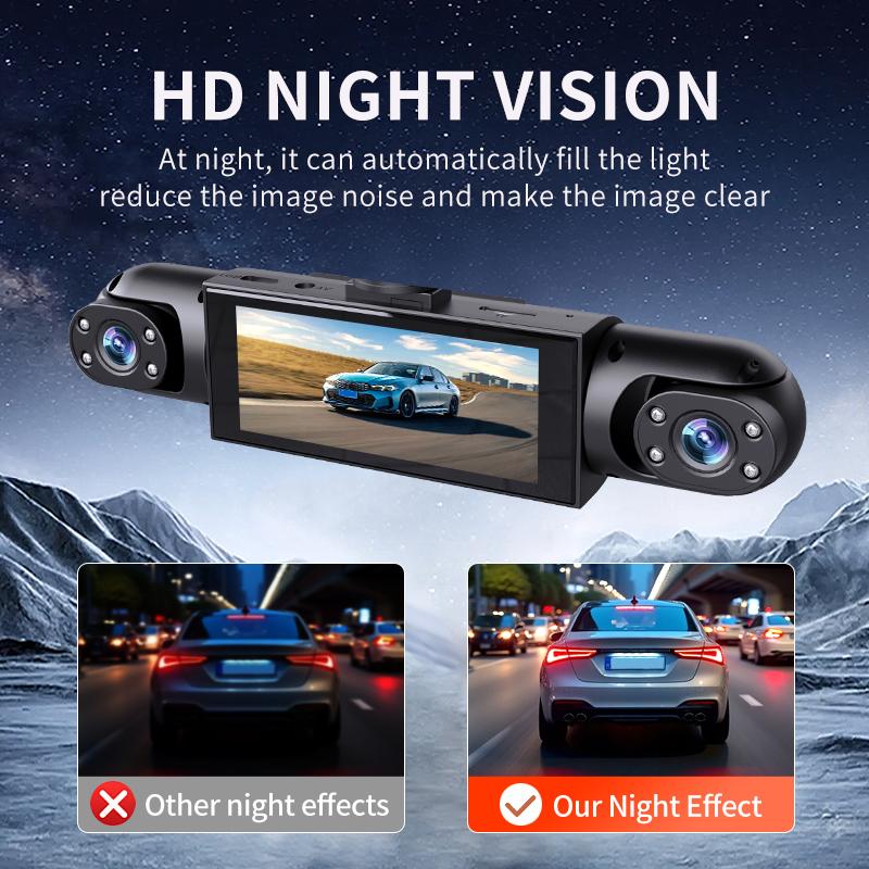 Night Vision 4-Channel Dash Cams for Car