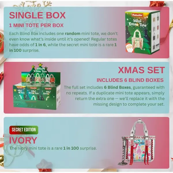 🔥LAST DAY49% OFF🎄Montana West Mini Xmas Tote Blind Box Gift for Holiday Suprises