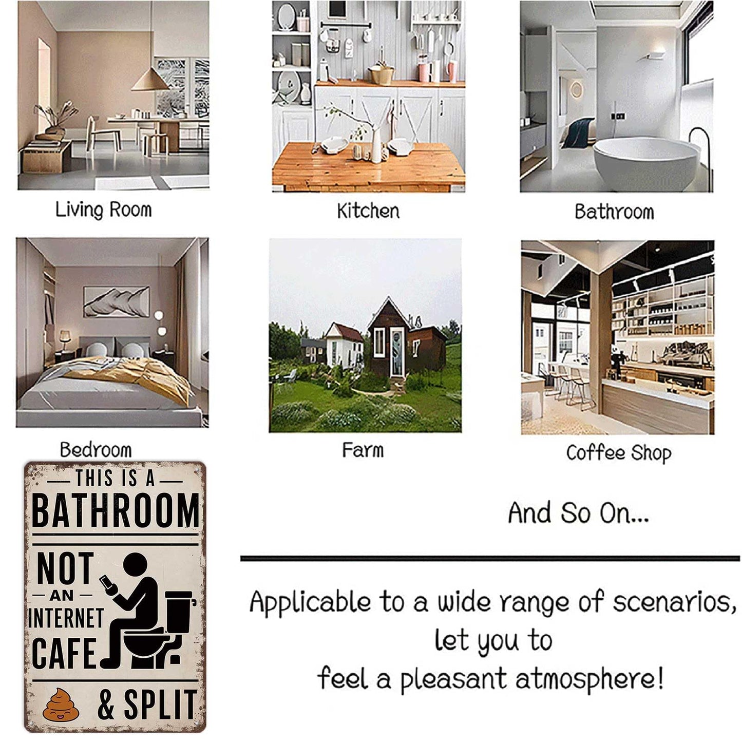 Funny Vintage Metal Bathroom Sign