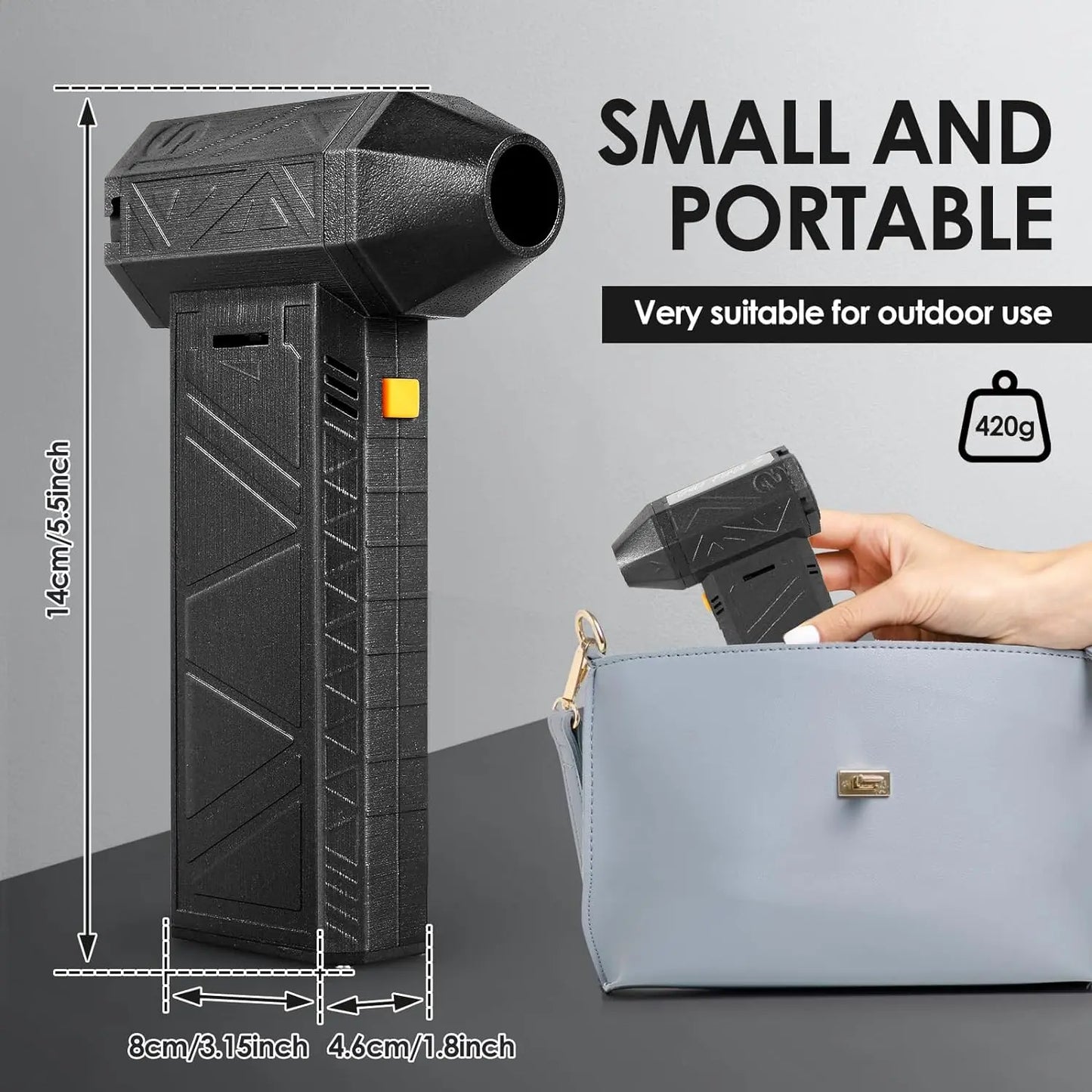 Cordless Electric Air Blower – Turbo Jet Fan, Rechargeable, Dust & Snow Cleaner