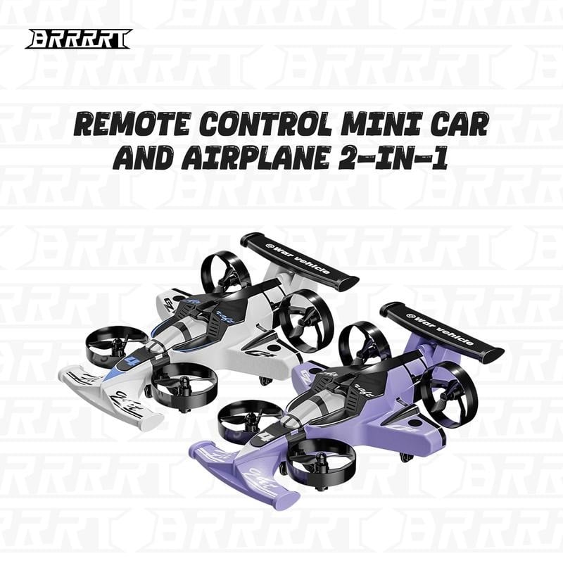 RC Car & Plane 2-in-1 – Remote Control Land & Air Vehicle with 360° Drift Tires, One-Touch Takeoff & 3 Speeds
