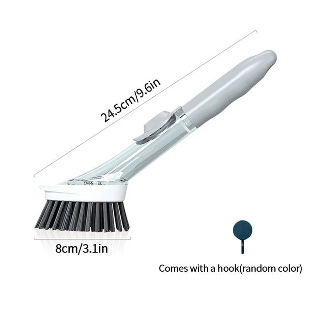 Brush Cleaning Scrubber Kitchen Dish Wash Pot Sponge Automatic Liquid Dispenser