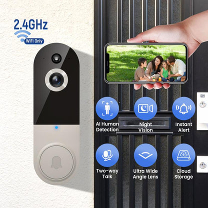 Wireless Doorbell Camera, Smart WiFi Video Doorbell
