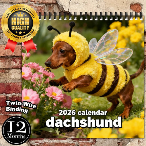 2026 Dachshund Wall Calendar – Cute Sausage Dog 12-Month Planner for Dog Lovers