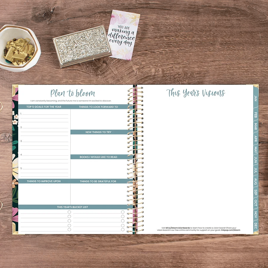 2026 Hard Cover Planner, 8.5" x 11", Blooming Wildly