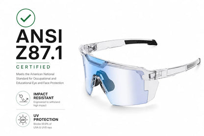 ☀️🕶️UV400 Photochromic Polarized Safety Glasses – 🥇Impact Resistant Outdoor Sports & Work Eyewear✨