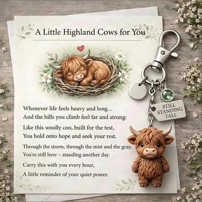 🐮A Little Highland Cows For You Keychain: Your Daily Reminder of Quiet Strength
