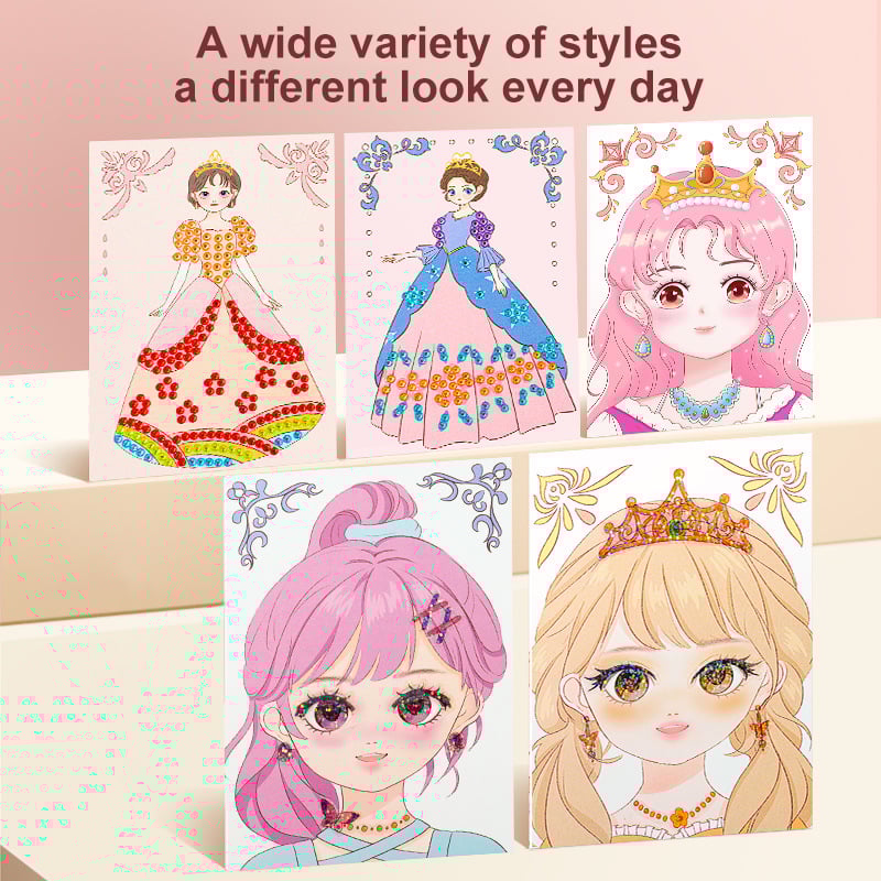 Top-selling gift of 2026 (No. 1)🎅 Special Diamond Painting & Princess Book Makeup Craft Kits Foil Art Books Set Play on Paper