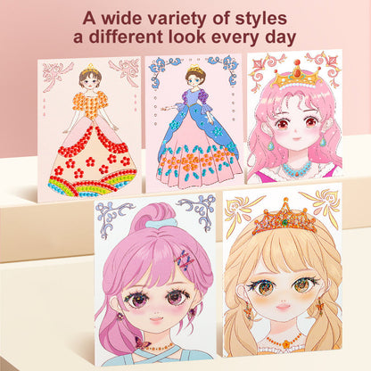 Top-selling gift of 2026 (No. 1)🎅 Special Diamond Painting & Princess Book Makeup Craft Kits Foil Art Books Set Play on Paper