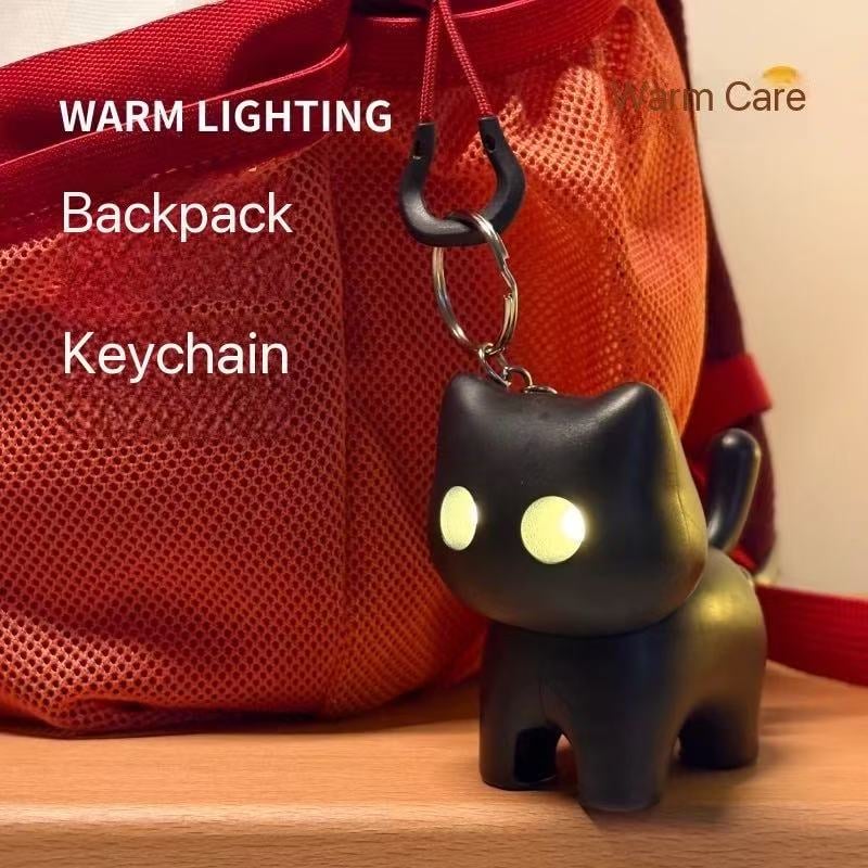 🌙 Black Cat Night Light Keychain