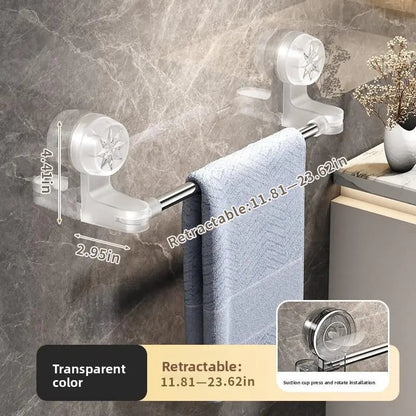 🏠 Wall-Mounted Towel Rack with Strong Suction – No Tools Needed