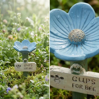 🌸Flower-Shaped Resin Bee Watering Station🐝