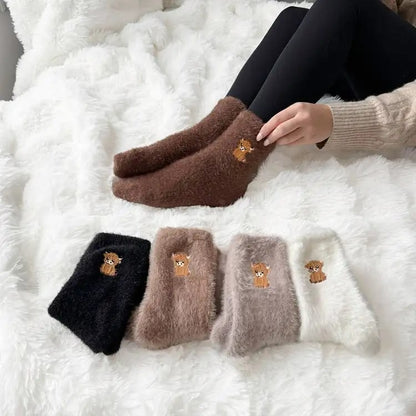 💕Warm Winter Sale 50% Off🐮5 Pairs Fuzzy Highland Cow Socks