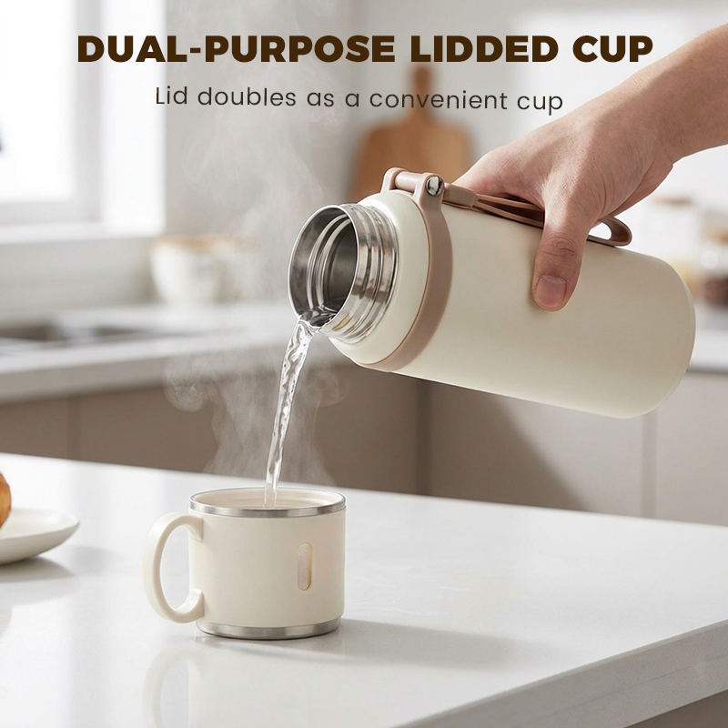 🍵2 in 1 Stainless Steel Vacuum Insulated Bottle with Lidded Cup