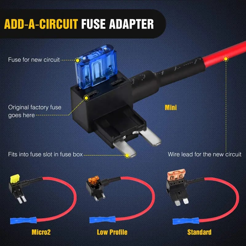 12V Add-A-Circuit Fuse Tap Kit ⚡🚗 4 Types in One Pack