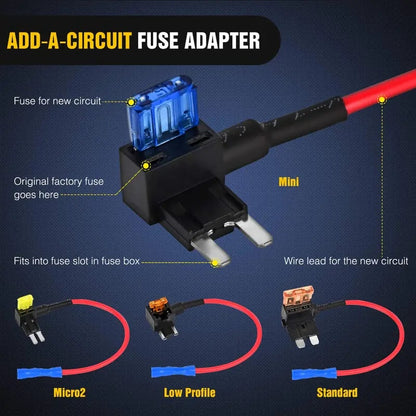 12V Add-A-Circuit Fuse Tap Kit ⚡🚗 4 Types in One Pack
