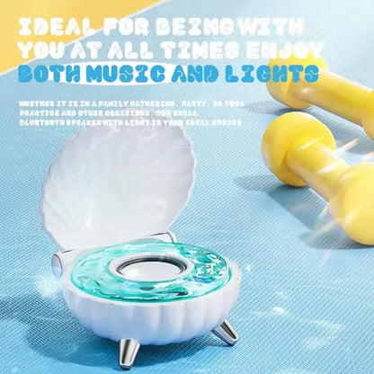 Seashell Bluetooth Speaker 🐚✨ | Beat-Sync Colorful LED Lights