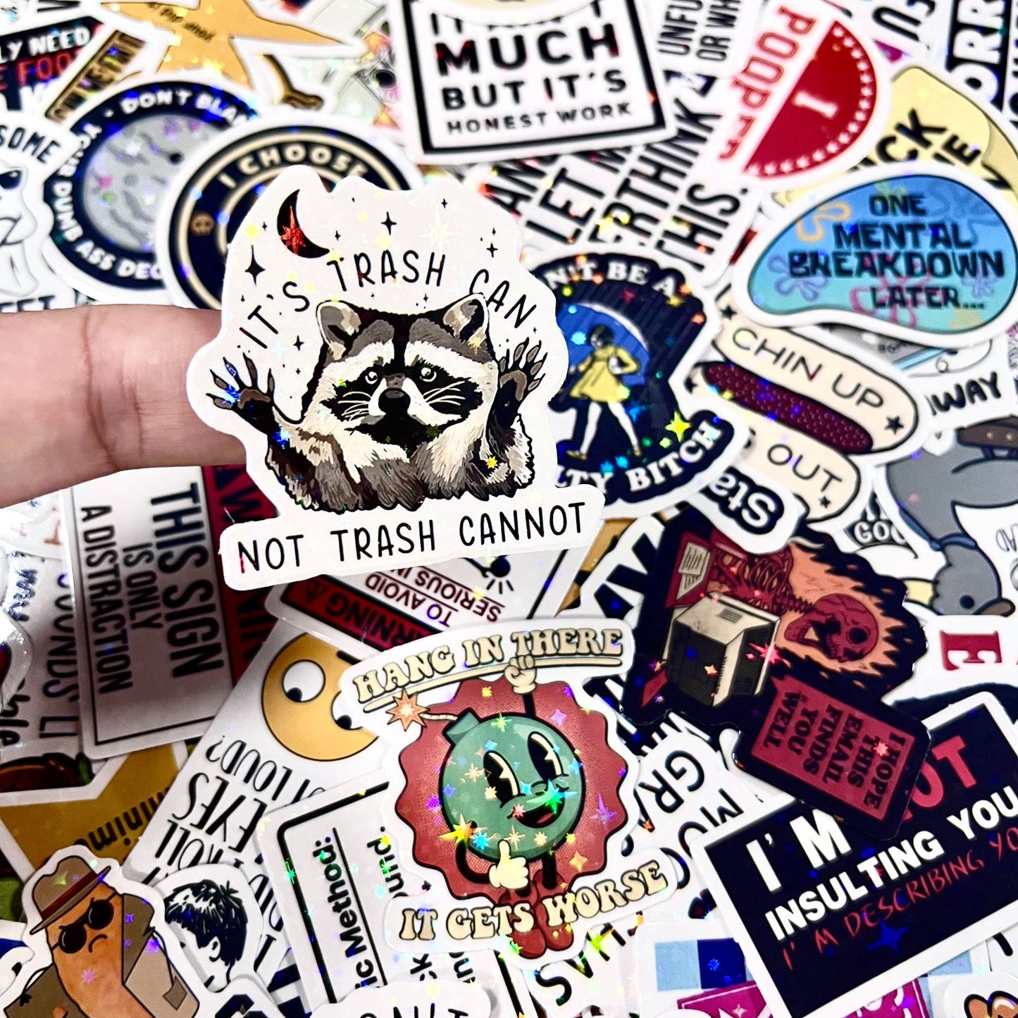 🔥130 Pcs Sarcastic and Funny Saying Stickers Pack-✨2026 New Razer Style✨