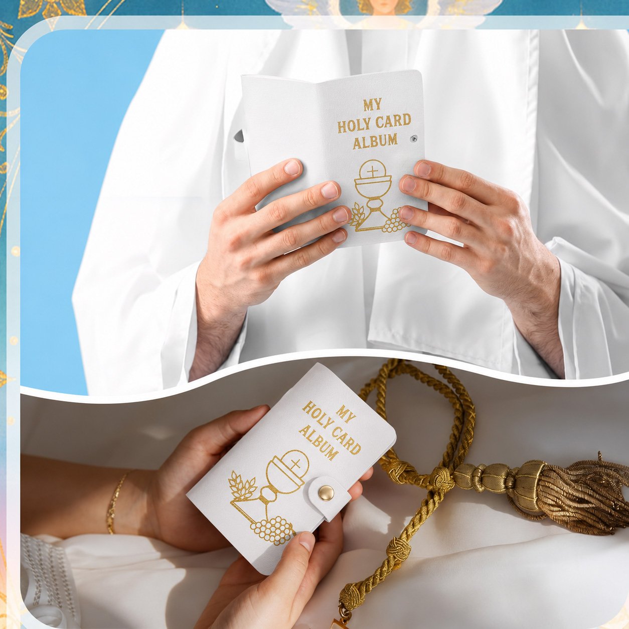 🙏 Genuine Leather Holy Card Holder – Compact Catholic Prayer Card Wallet for Church & Daily Prayer✝️