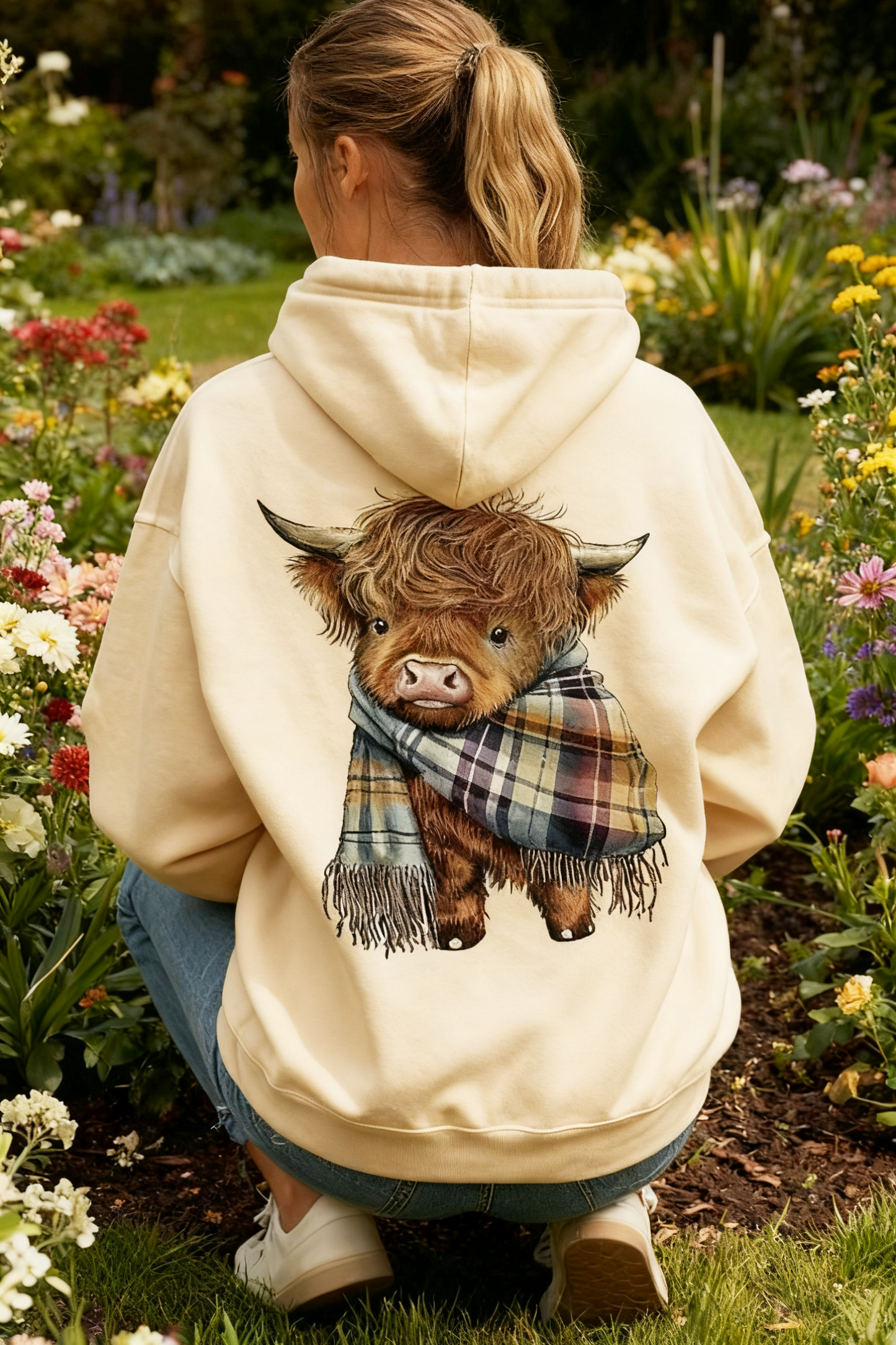 🎁Cute Highland Cow Cozy Fleece-Lined Hooded Sweatshirt🦬✨Perfect Gift for Her!