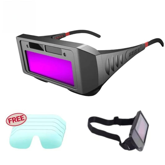 Auto Darkening Welding Goggles – UV/IR Protection, 1/28000s Reaction Time, Adjustable Strap Safety Glasses for TIG MIG ARC Welding
