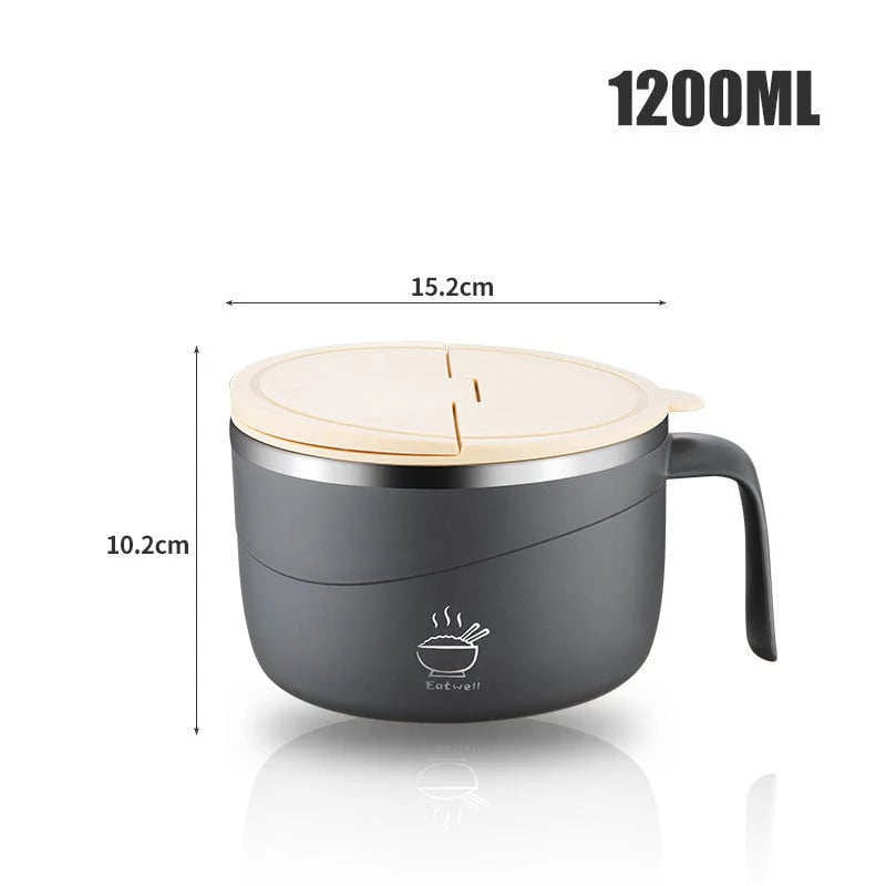 💕304 Stainless Steel Multi-Purpose Anti-Scald Large-Capacity Instant Noodle Bowl
