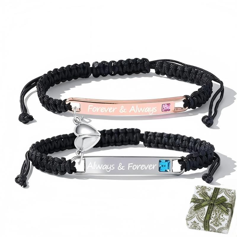 💖Valentine's Day Hot Sale - 💝 Adjustable couple bracelets with heart charm for love