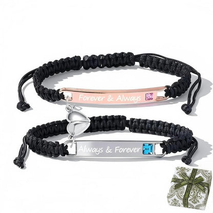 💖Valentine's Day Hot Sale - 💝 Adjustable couple bracelets with heart charm for love