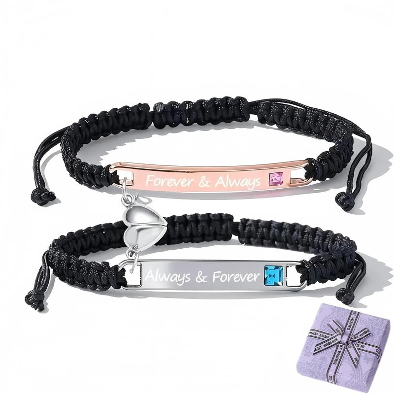 💖Valentine's Day Hot Sale - 💝 Adjustable couple bracelets with heart charm for love