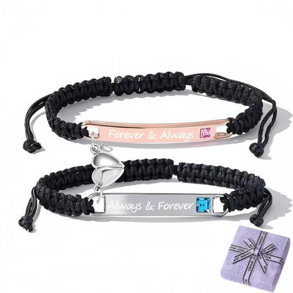 💖Valentine's Day Hot Sale - 💝 Adjustable couple bracelets with heart charm for love