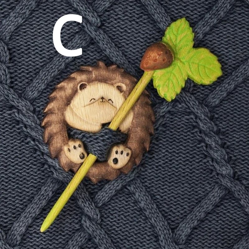 Wooden Animal Brooches