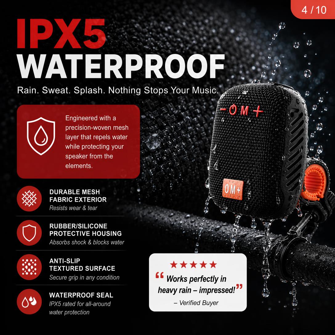 Waterproof Bicycle Bluetooth Speaker with Mounting Bracket