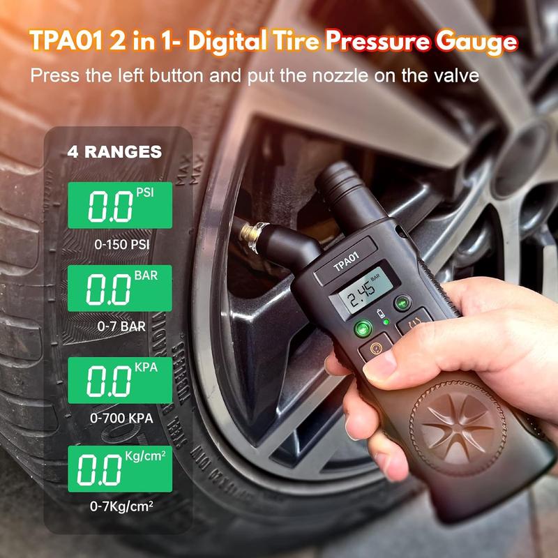 TPMS 2-in-1 Relearn Tool & Digital Tire Pressure Gauge