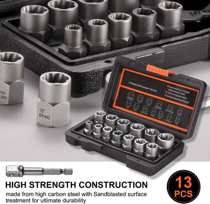 14 Pieces Impact Bolt & Nut Remover Set